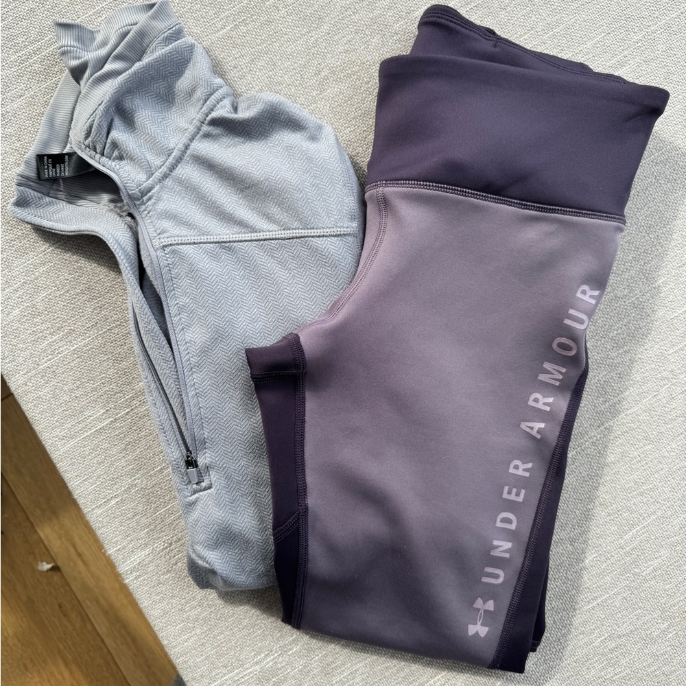 Under Armour Two-tone Purple ColdGear Running Pants